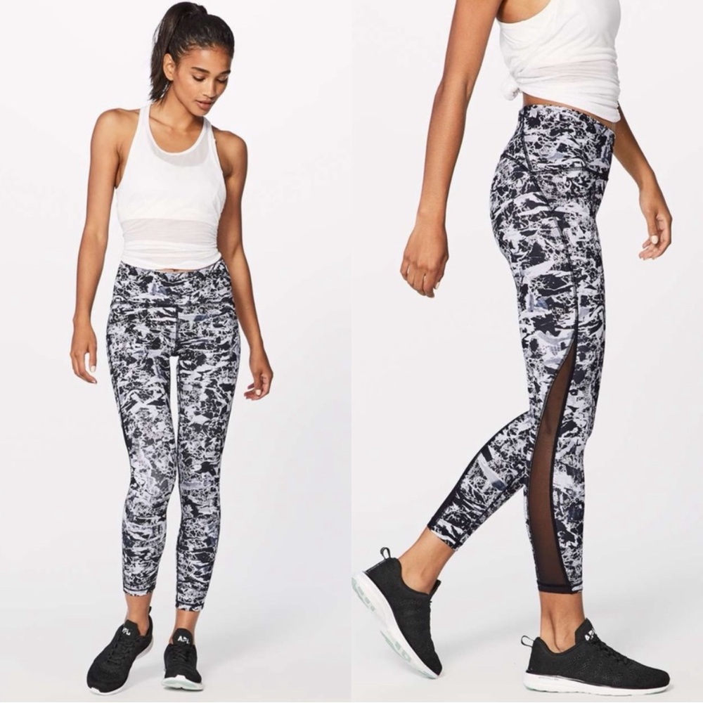 Lululemon Train Times 7/8 Pant (25" ) Interlaced‎ Starlight Black / Black Size 6